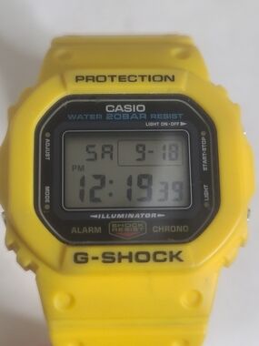 Casio G-Shock Digital 5600 Series DW-5600REC Yellow Resin Case Men's Watch